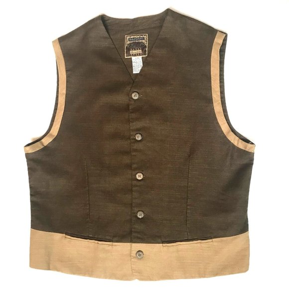 Vintage Natural Threads Mens Ramie Cotton Vest - Picture 1 of 8